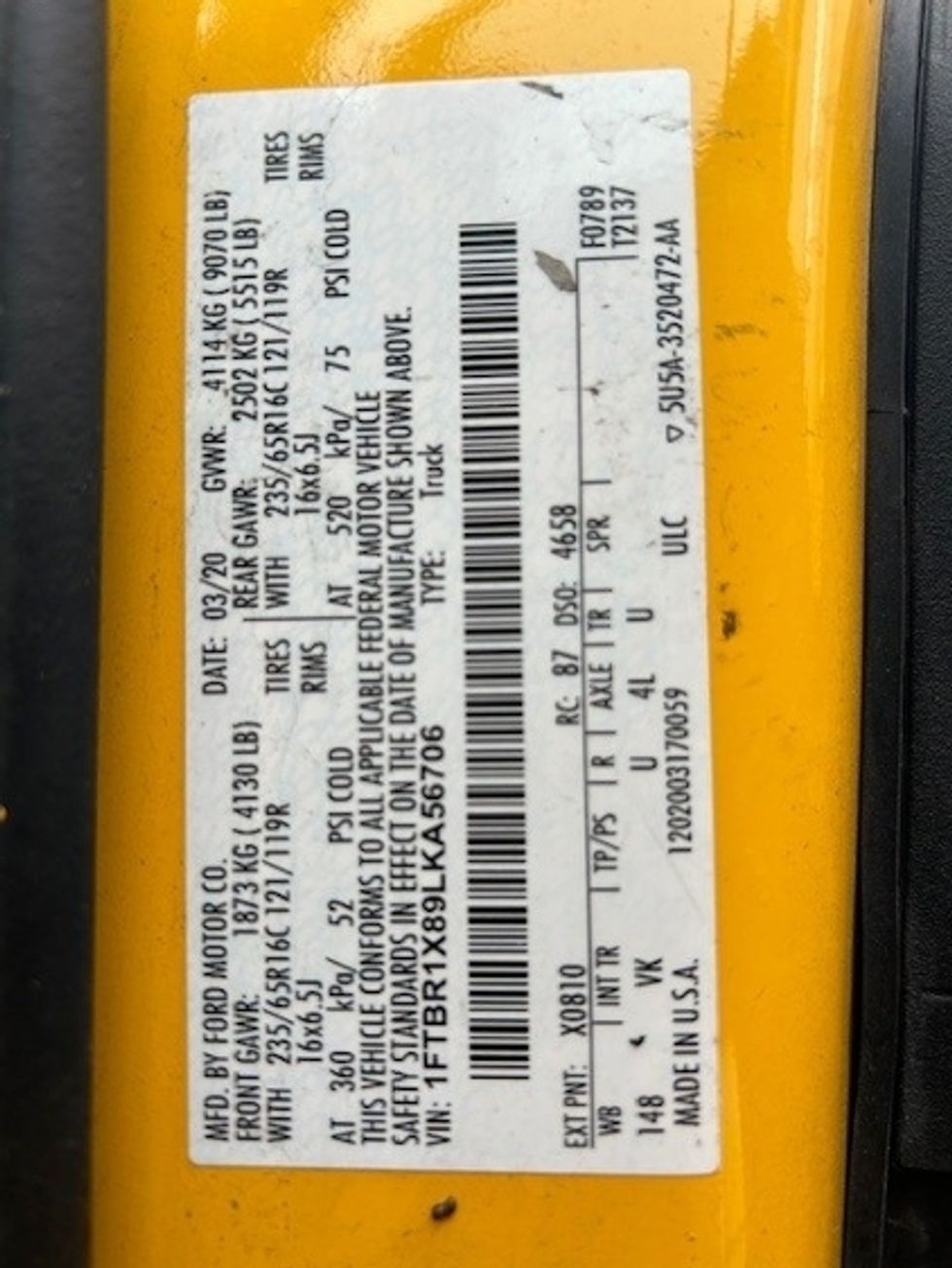 Cargo Van (Panel Van)-Light and Medium Duty Trucks-Ford-2020-Transit 250-Torrance-CA-61,358\n\t\tmiles-$ 35,000 - Image 25