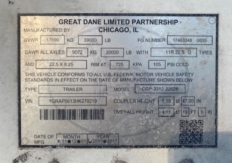 Dry Van Trailer-Semi Trailers-Great Dane-2017-Trailer-Peosta-IA-460,247\n\t\tmiles-$ 19,500 - Image 11