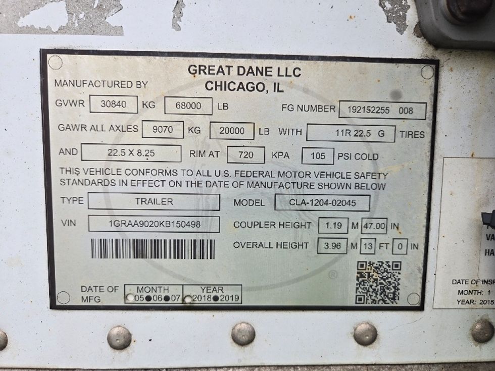 Dry Van Trailer-Semi Trailers-Great Dane-2019-Trailer-Hazleton-PA-450,904\n\t\tmiles-$ 19,500 - Image 11