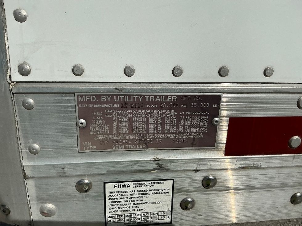 Dry Van Trailer-Semi Trailers-Utility-2016-Trailer-Plant City-FL-111,890\n\t\tmiles-$ 16,500 - Image 11