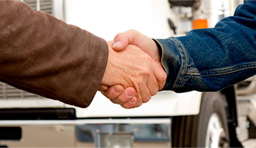 men shake hands