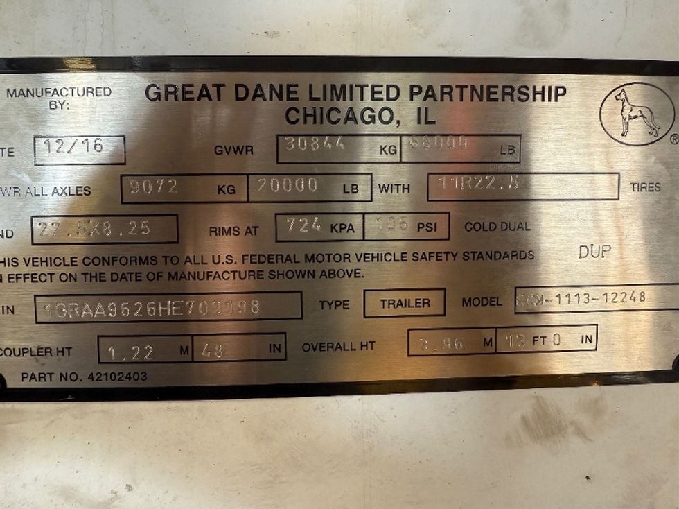 Refrigerated Trailer-Semi Trailers-Great Dane-2017-Trailer-Plant City-FL-389,950\n\t\tmiles-$ 23,750 - Image 13