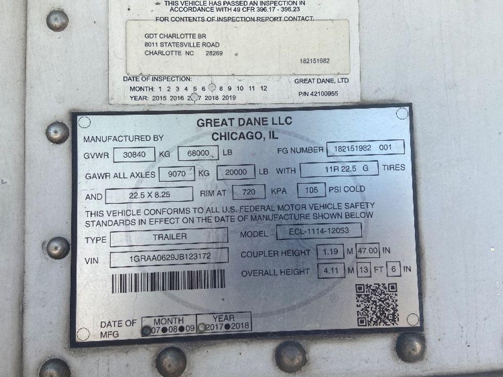 Refrigerated Trailer-Semi Trailers-Great Dane-2018-Trailer-San Antonio-TX-451,235\n\t\tmiles-$ 39,500 - Image 11